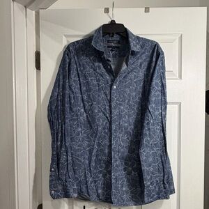 Banana Republic Blue Floral Shirt Jacket